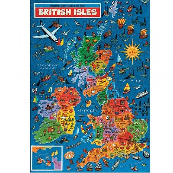 Puzzle 500 pièces - Carte de l'Ile Britannique - Hamilton-1001