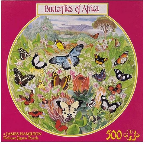 Puzzle 500 pièces rond - Papillons d'Afrique - Hamilton-BA3/0510
