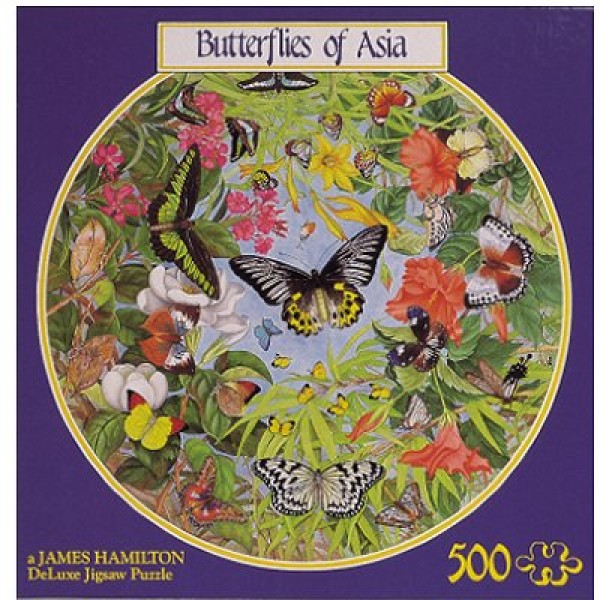Puzzle 500 pièces rond - Papillons d'Asie - Hamilton-BA1/0508