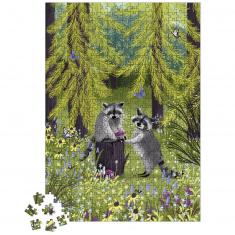 500 piece puzzle: Raccoons