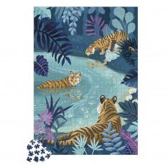 1000 piece puzzle: Tigers in the Moonlight