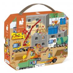 36 piece puzzle: suitcase: construction site