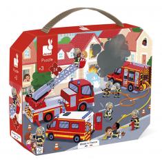 24 piece puzzle: suitcase: firefighters