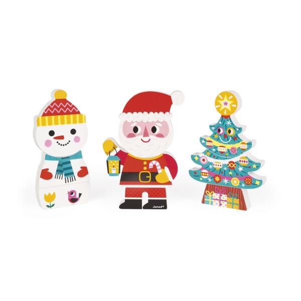 3 amis magnétiques Le Père Noël et ses amis - Janod-J08033