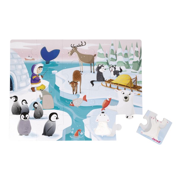 20-piece tactile puzzle: Life on the ice floe - Janod-J02773