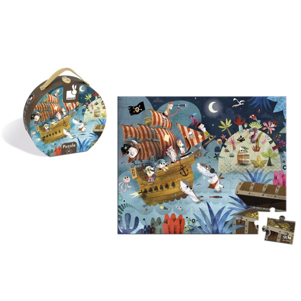 36 piece jigsaw puzzle: suitcase pirates  - Janod-J02922