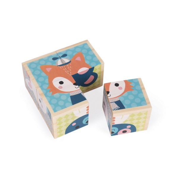 Cubes en bois : Mes Premiers Cubes : Portraits de la forêt - Janod-J08000