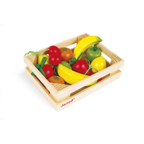 Grocery Crate of 12 fruits - Janod-J05610