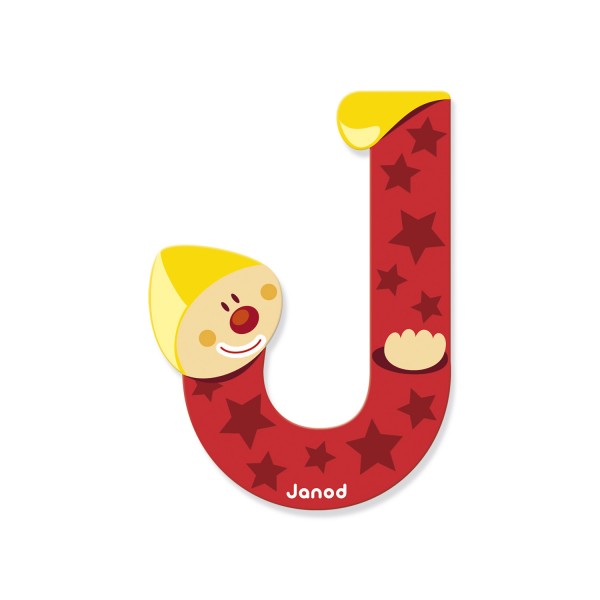 Lettre décorative clown en bois : J - Janod-J04551