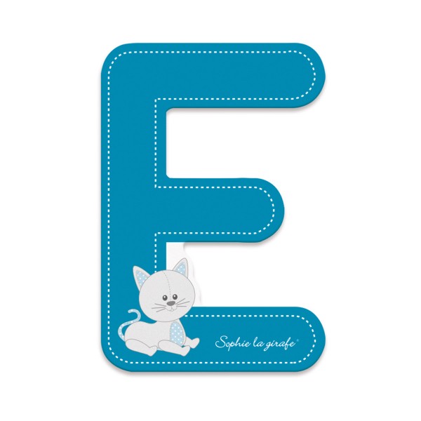 Lettre décorative Sophie la Girafe : E (bleu) - Janod-J09549-2