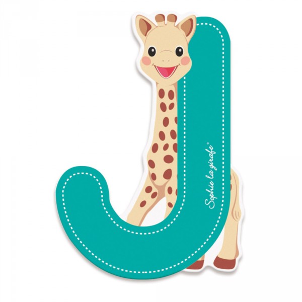 Lettre décorative Sophie la Girafe : J (bleu) - Janod-J09554-2