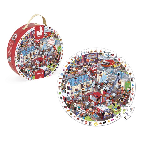Round observation puzzle 208 pieces: Extreme firefighters - Janod-J02793