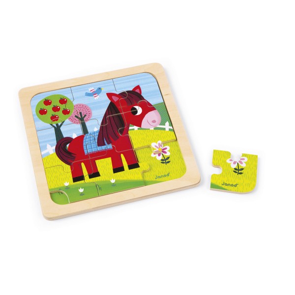 Wooden puzzle: HorseTornado - 9 pieces  - Janod-J07063