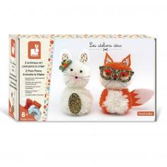 Kit créatif : Pompons 2 Petits Animaux