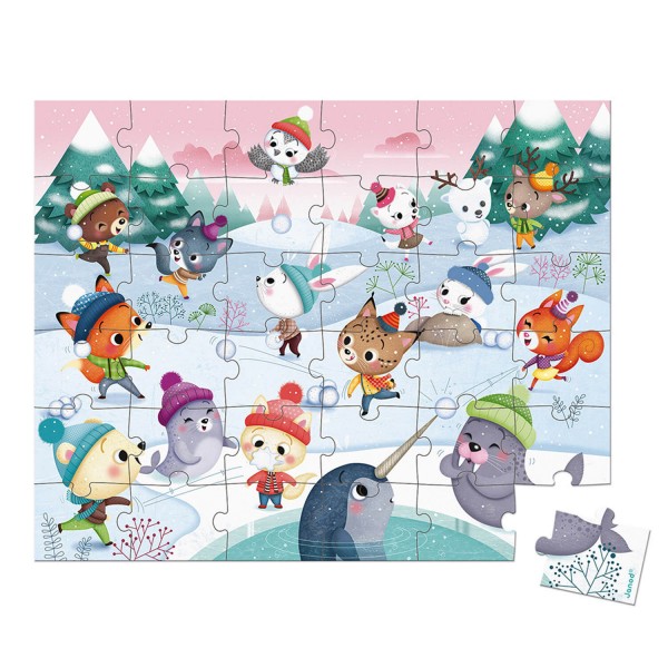Snowball Battle Puzzle - 36 Pcs  - Janod-J02662