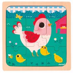 Puzzle de madera: Gallina Henriette - 9 piezas