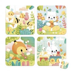 4 Puzzles évolutifs : 6 à 16 pièces