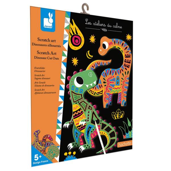 Kit creativo - Scratch Art Dinosaurios siluetas - Janod-J07889