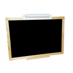 Chalk/felt wall board with paper spool