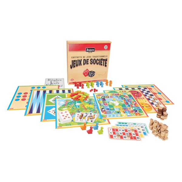 Box of traditional board games - Wooden box: 150 rules - Jeujura-8128