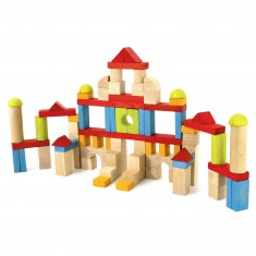 Building blocks: 82 wooden pieces