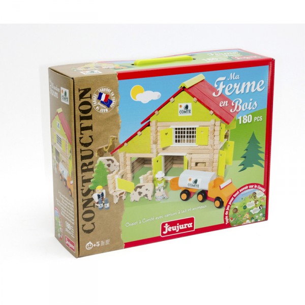 Count chalet with truck and animals 180 pieces - Jeujura-8054