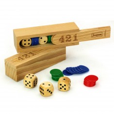 Jeu du 421 : Coffret en bois