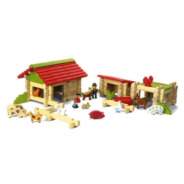 Wooden farm to build with 120 pieces - JeuJura-8234