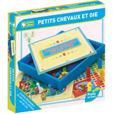 Coffret en bois Jeu des Petits Chevaux et de l'oie