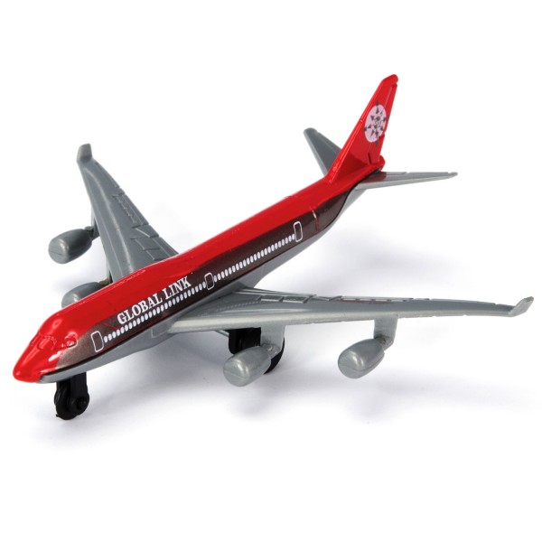 Avion de ligne en métal : Rouge - JohnWorld-JW10114-Rouge