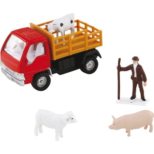 Camion et fermier avec animaux - JohnWorld-JW1372304