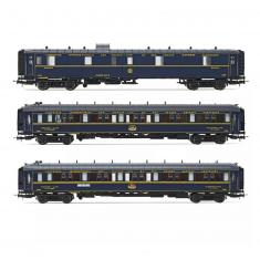 Set de 3 voitures du “Train Bleu” de la CIWL : 1 fourgon et 2 Lx, Ep. III