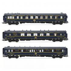Set de 3 voitures du “Train Bleu” de la CIWL : 1 restaurant, 1 Lx, 1 Pullman Ws, Ep. III