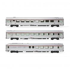 Set of 3 SNCF “TEE Mistral” cars: 1 Arux car, 1 A8u car and 1 A4Dtux