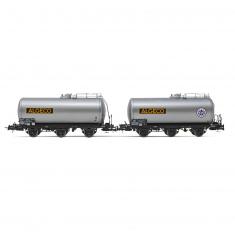 Set of 2 SNCF tank wagons with 3 axles, "Algeco"