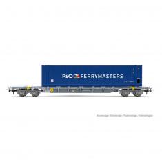 F-NOVA 4-axle Sgss container car loaded with 45 P&O Ferrymasters container