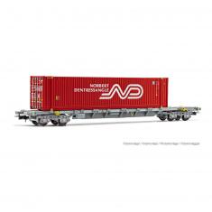 SNCF 4-achsiger Containertragwagen Sgss, beladen mit einem 45' Norbert Dentressangle Container