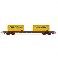 SNCF container wagon with 4 axles Sgss, loaded with 2 Containers of 20' "Citroën"