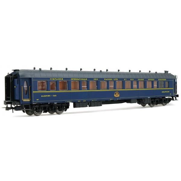 Voiture lits I-II Classe 3487 livrée bleue avec lumière intérieur Compagnie des wagons-lits Period I - HJ4129
