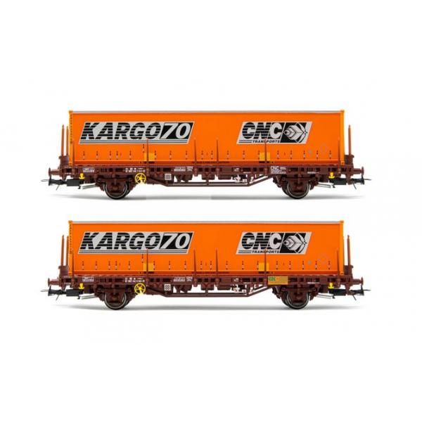 Jouef Set de 2 Wagon SNCF CNC Kargo70 period IV 1/87 HO - HJ6224