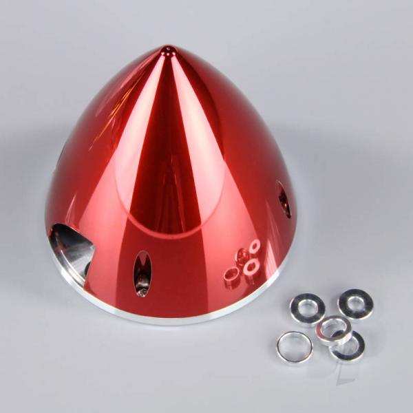 Cone Helice 89mm Chrome Rouge embase Aluminium - JPDAC02075