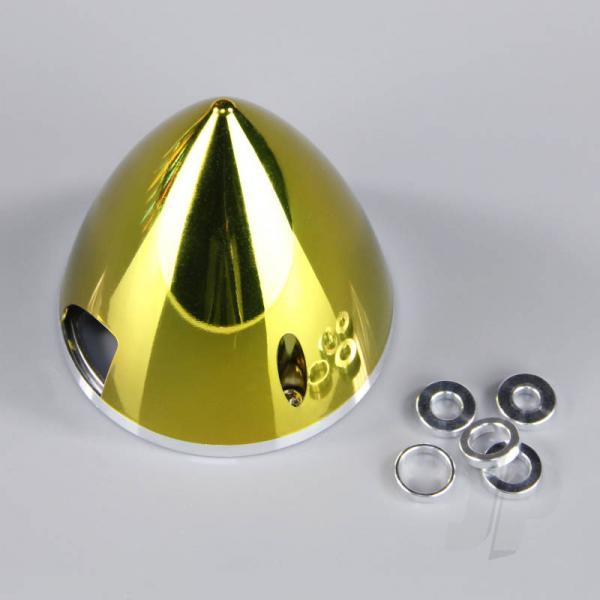 Cone Helice 70mm Chrome Jaune embase Aluminium - JPDAC02069