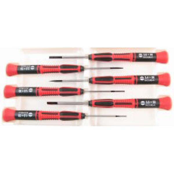 Set de 6 tournevis plat de précision (rouge) - JP-5533240