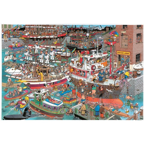 Puzzle 1500 pièces - Jan Van Haasteren : Le port en folie - Diset-02065
