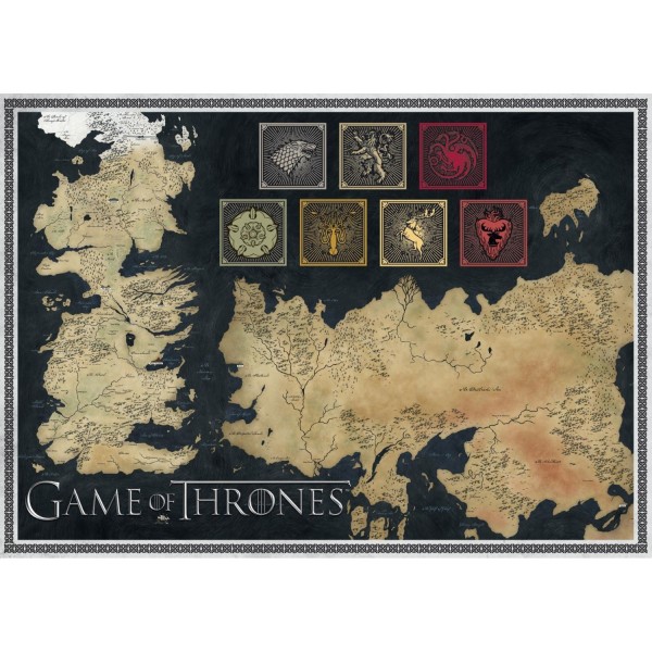 Puzzle 1000 pièces : Carte de Game of Thrones - Diset-19317