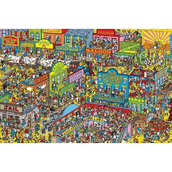 Puzzle 1000 pièces - Où est Charlie ? : Le Far West en délire - Diset-17250