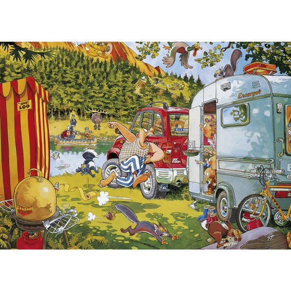 Puzzle 500 pièces Wasgij : Camping - Diset-17255