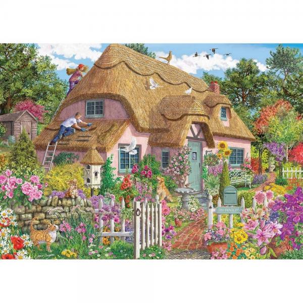 Puzzle 1000 pièces : Falcon - Cottage au toit de chaume - Falcon-1110500137