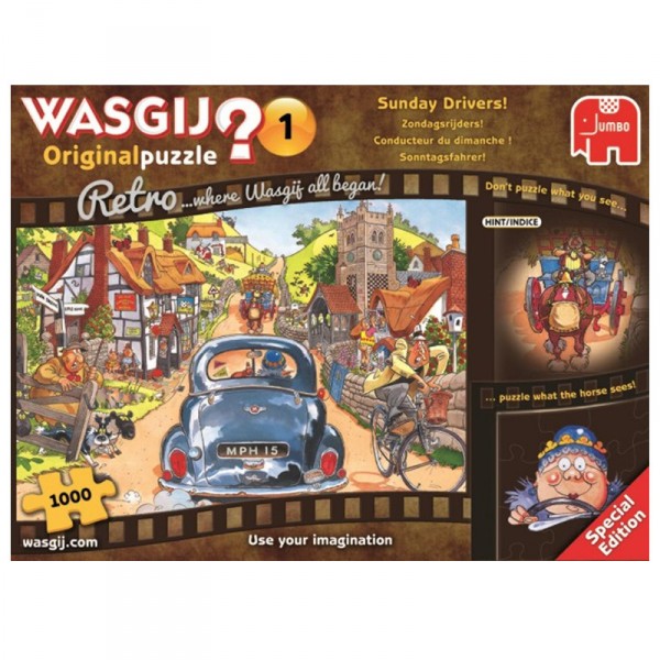 Puzzle 1000 pièces : Wasgij : Chauffeurs du dimanche ! - Diset-19146