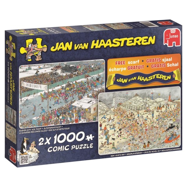 Puzzles 2 x 1000 pièces - Jan Van Haasteren : Plaisirs d'hiver - Diset-19035